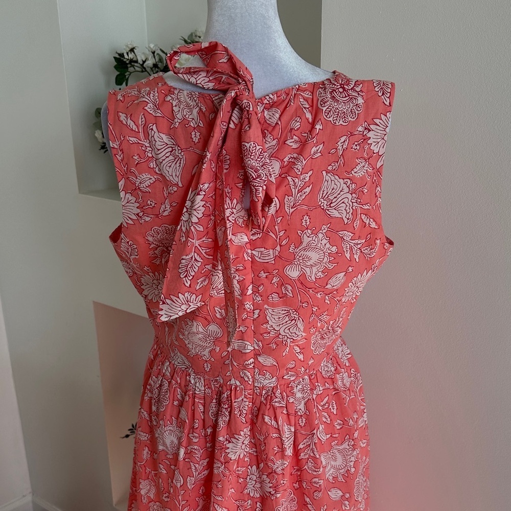 J. Crew Coral Floral Midi Dress - Picture 4 of 8